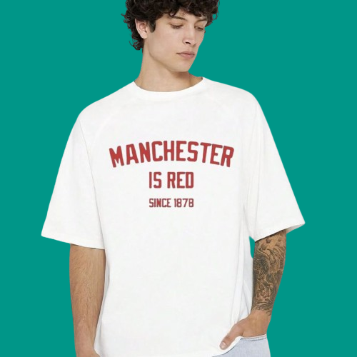 Mnchester is Red T-shirt (oversized)-240gsm
