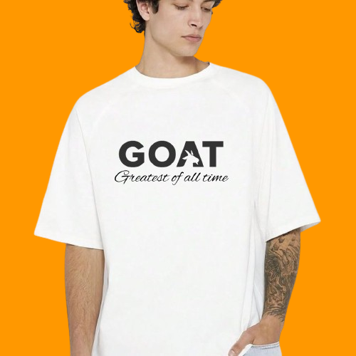 GOAT-white T-shirt (oversized)-240gsm