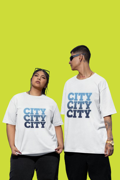 City (white) Oversized T-shirt-240gsm