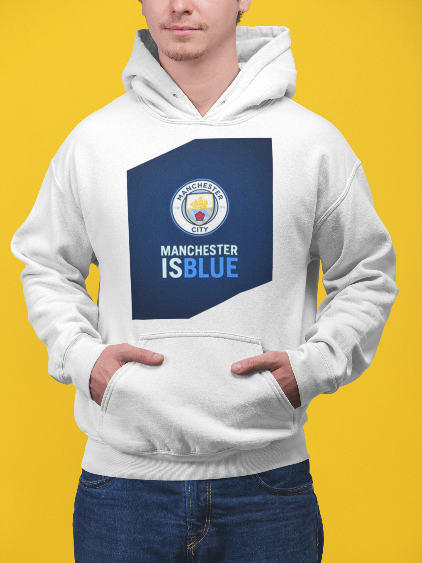 Manchester is blue (white) Hoodie