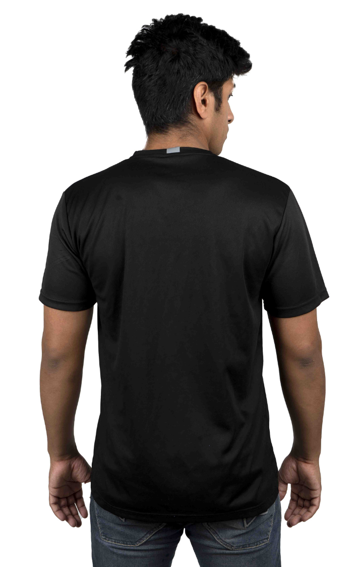 HOJ Men's Dri-fit Round Neck T-Shirts- Black
