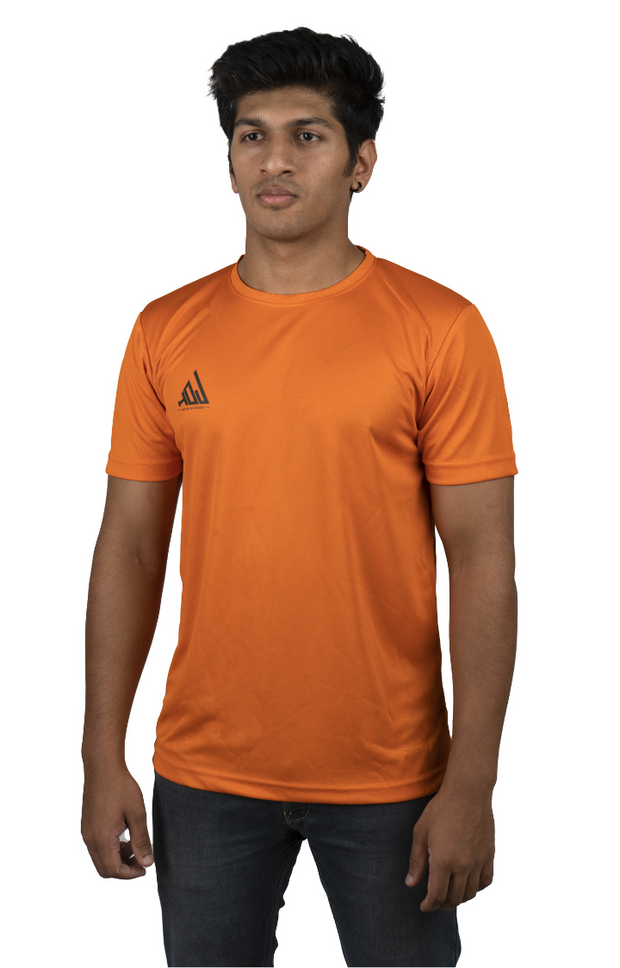 HOJ Men's Dri-fit Round Neck T-Shirts- Orange