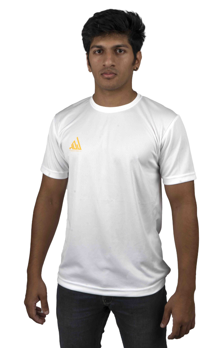 HOJ Men's Dri-fit Round Neck T-Shirts- White