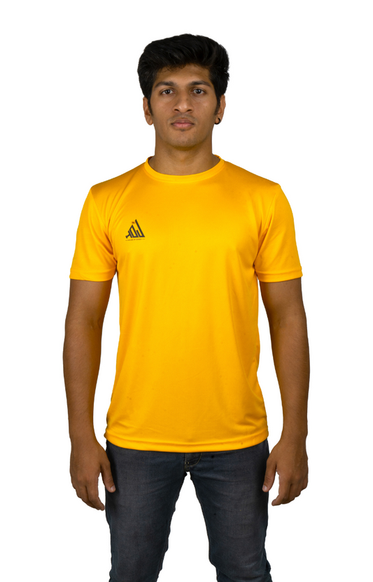 HOJ Men's Dri-fit Round Neck T-Shirts- Golden