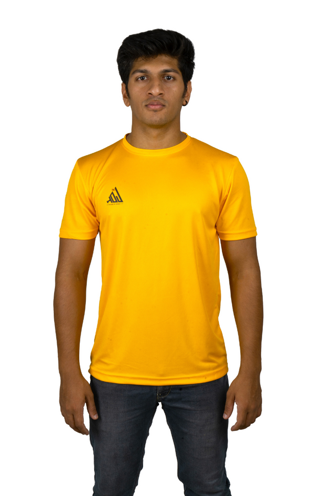 HOJ Men's Dri-fit Round Neck T-Shirts- Yellow